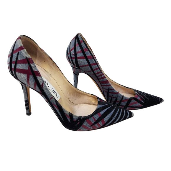 Canvas Abel Stiletto Heels Pointed Toe Pumps Multicolor Slip On Size 37 - Picture 4 of 11